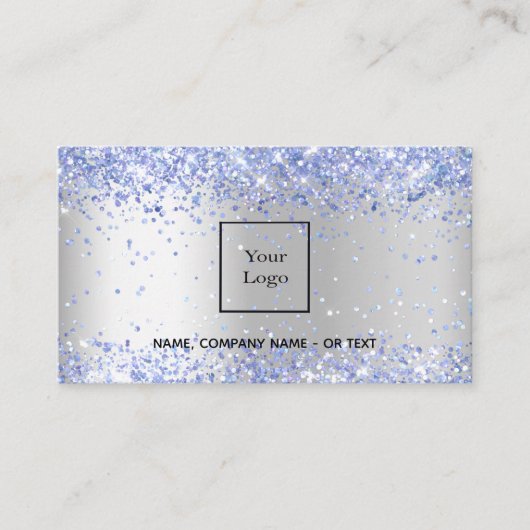 Silber-Metal-Licht-QR-Code Visitenkarte (Vorderseite)