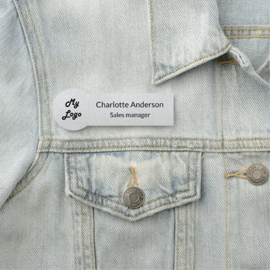 Silber-Metall-Logo-Mitarbeiter Namensschild (Beispiel)