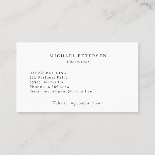 Silber Metall Moderne mit Monogramm Visitenkarte (Rückseite)