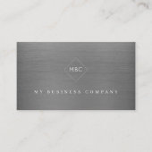 Silber Metall Moderne mit Monogramm Visitenkarte (Vorderseite)