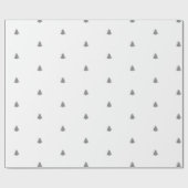 Silber Metall Weihnachtsbaum weißer Hintergrund Geschenkpapier (Flach)