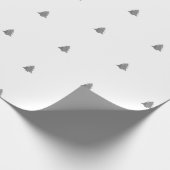 Silber Metall Weihnachtsbaum weißer Hintergrund Geschenkpapier (Ecke)