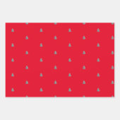 Silber Metall Weihnachtsbaum weißer Hintergrund Wr Geschenkpapier Set (Vorderseite 2)