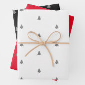 Silber Metall Weihnachtsbaum weißer Hintergrund Wr Geschenkpapier Set (Beispiel)