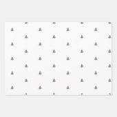 Silber Metall Weihnachtsbaum weißer Hintergrund Wr Geschenkpapier Set (Vorderseite)