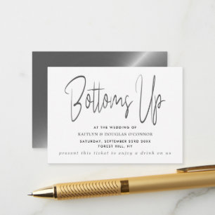 Silber-Metalleffekt Schriftart Kostenloser Getränk Begleitkarte