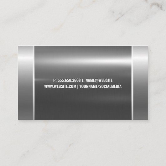 Silber-Metallic | Auto-Reifengrafik Visitenkarte (Rückseite)