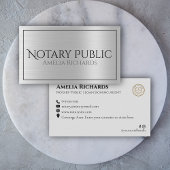 Silber-Metallic-Elegant Notary Public Visitenkarte