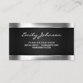 Silber-Metallic | Glossy Metal Trial | Schwarzes M Visitenkarte (Rückseite)