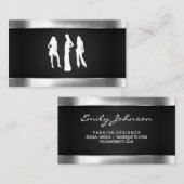 Silber-Metallic | Glossy Metal Trial | Schwarzes M Visitenkarte (Vorne/Hinten)