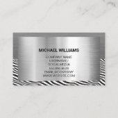 Silber-Metallic | Monogram Business Card Visitenkarte (Rückseite)