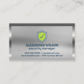 Silber-Metallic | SchildLogo Visitenkarte (Rückseite)