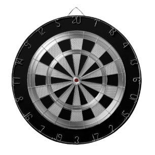 Silber Metallic & Schwarz Dartscheibe