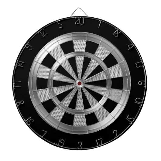 Silber Metallic & Schwarz Dartscheibe (vorne)