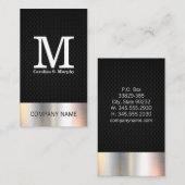 Silber-Metallic | Schwarzes Mesh Visitenkarte (Vorne/Hinten)
