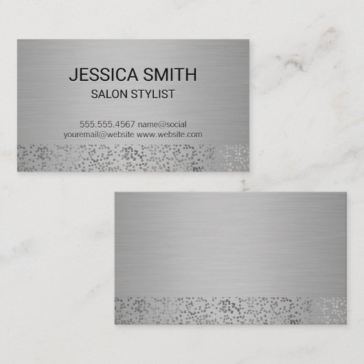 Silber-Metallic Visitenkarte (Vorne/Hinten)