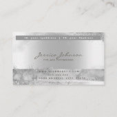 Silber-metallische Eyelashes Visitenkarte (Rückseite)