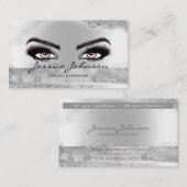 Silber-metallische Eyelashes Visitenkarte (Vorne/Hinten)