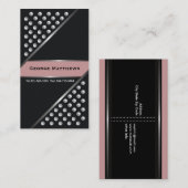 Silber metallische Gestüte schwarzer Staub pink Visitenkarte (Vorne/Hinten)