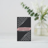 Silber metallische Gestüte schwarzer Staub pink Visitenkarte (Stehend Vorderseite)