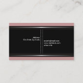 Silber metallische Gestüte schwarzer Staub pink Visitenkarte (Rückseite)