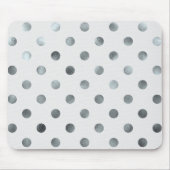 Silber Metallische Imitat Fohlen Große Polka Dot G Mousepad (Vorne)