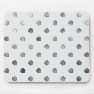 Silber Metallische Imitat Fohlen Große Polka Dot G Mousepad