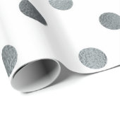 Silber Metallische Imitat Fohlen Kleiner Polka Dot Geschenkpapier (Rolleneckpunkt)