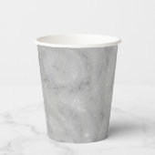 Silber metallische Textur rustikalen Schimmer stil Pappbecher (Rückseite)