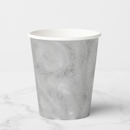 Silber metallische Textur rustikalen Schimmer stil Pappbecher (Vorderseite)