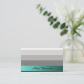 Silber mit Aquamarinem Bannerbenutzerdefiniertem T Visitenkarte (Stehend Vorderseite)