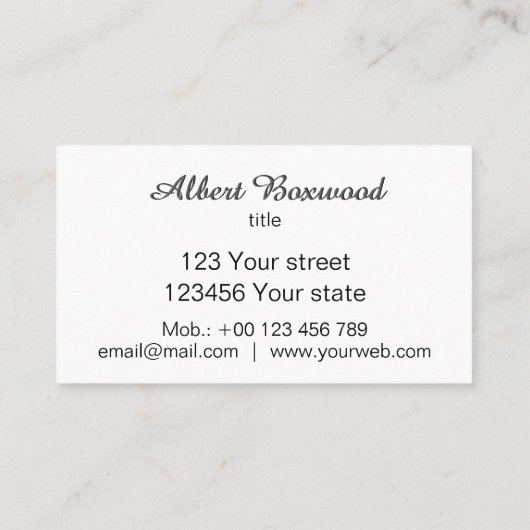 Silber mit Aquamarinem Bannerbenutzerdefiniertem T Visitenkarte (Rückseite)