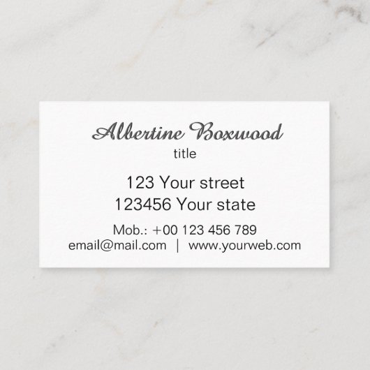 Silber mit goldenem Banner, benutzerdefinierter Te Visitenkarte (Rückseite)