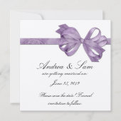 Silber mit Lila Bow Save the Date (Vorderseite)