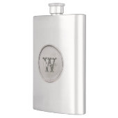 Silber mit Monogramm Rustikaler Western Flasche Flachmann (Links)