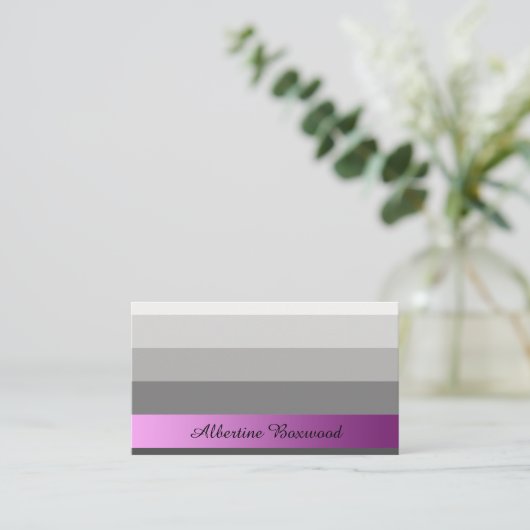 Silber mit rosafarbenem Banner, benutzerdefinierte Visitenkarte (Stehend Vorderseite)