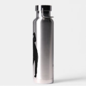Silber mit Schwarz-Modernes Golfer Monogramm Trinkflasche (Links)