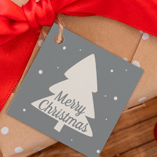 Silber mit weißem Kiefer und Schneeflocken Weihnac Geschenkanhänger