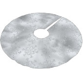 SILBER MIT WINTERSCHNEEBERN POLYESTER WEIHNACHTSBAUMDECKE (Schrägansicht)