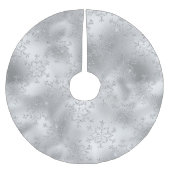 SILBER MIT WINTERSCHNEEBERN POLYESTER WEIHNACHTSBAUMDECKE (Vorderseite)
