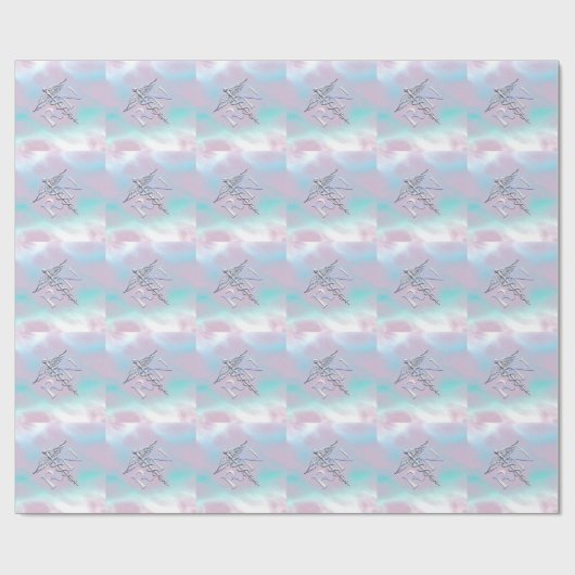 Silber mögen RNcaduceus-medizinische Mutter-Perle Geschenkpapier (Flach)