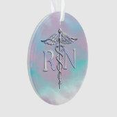 Silber mögen RNcaduceus-medizinische Mutter-Perle Ornament (Vorderseite)