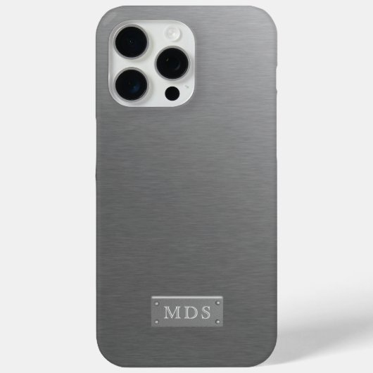Silber Monogram Imitate gestreift Case-Mate iPhone Hülle (Rückseite)