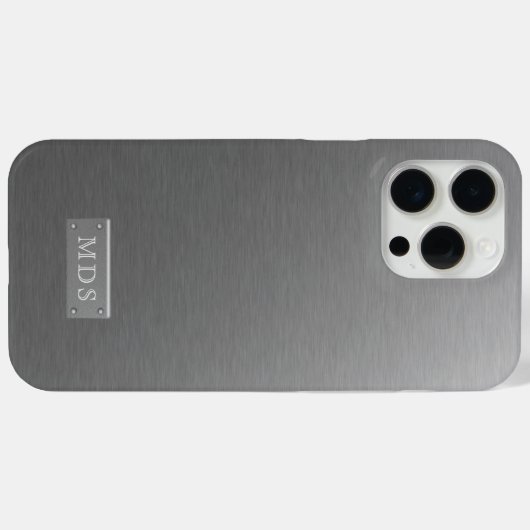 Silber Monogram Imitate gestreift Case-Mate iPhone Hülle (Rückseite (Horizontal))