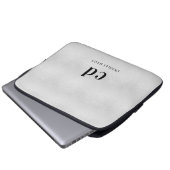 Silber Monogramm inititis Name minimalistisches Me Laptopschutzhülle (Vorne Knopf)