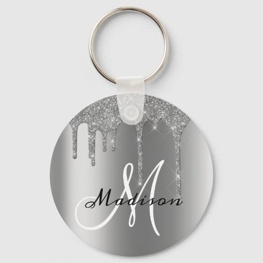 Silber Monogramm Schlüsselanhänger (Vorderseite)