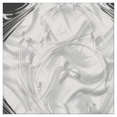 Silber oder Abstrakte Blume auf Schwarz - Seide un Stoff (Nahaufnahme)