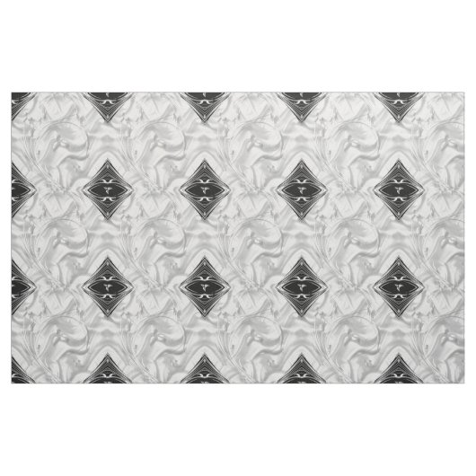 Silber oder Abstrakte Blume auf Schwarz - Seide un Stoff (Fat Quarter (45,7 x 55,9 cm))