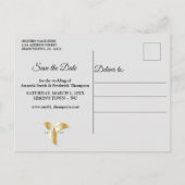 Silber oder Gold Abstrakte Blume auf - Seide und K Ankündigungspostkarte (Rückseite)