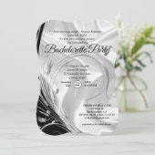 Silber oder Gold Abstrakte Blume auf - Seide und K Einladung (Stehend Vorderseite)